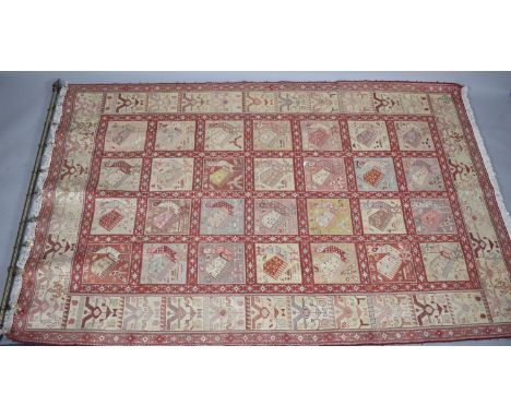A Large Woven Tapestry Wall Hanging Decorated with Cockerels, 210cm high 