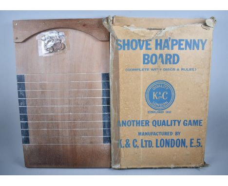 A Shove Halfpenny Board by K &amp; C Ltd, with Original Cardboard Box, 60cm Long 