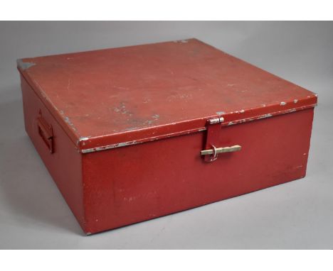 A Vintage Metal Tool Box, 56cm wide 