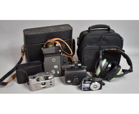 A Vintage Sankyo 8mm Clockwork Cine Camera, Vintage Cameras, Headset 