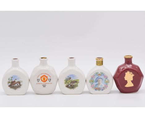 Twenty five assorted ceramic Rutherford's whisky miniatures, including:six Manchester United European Champions Cup 25th Anni