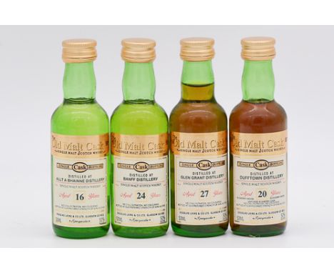 Douglas Laing, The Old Malt Cask - four single Speyside malt whiskies:Ault a Bhainne, 16 year oldDufftown, 20 year oldBanff, 
