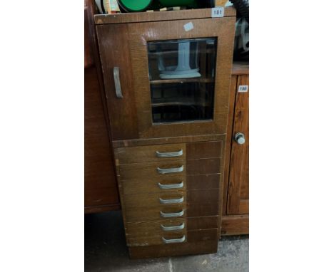 20TH CENTURY GLAZED MANUSCRIPT FOLIO CHEST 