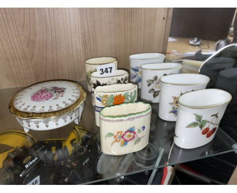 ROYAL WORCESTER BONE CHINA OVAL VASES AND OTHERS
