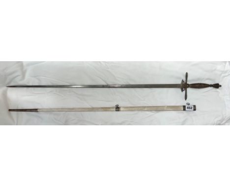 ROBERTS AND PARFITT OF LONDON DRESS SWORD WITH DAMASCENE BLADE IN SCABBARD