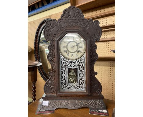 VICTORIAN ANSONIA CLOCK COMPANY GINGERBREAD SHELF CLOCK