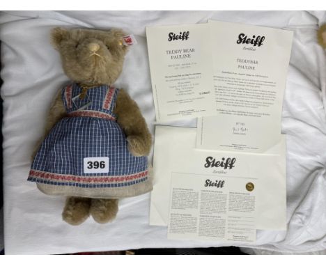 STEIFF MOHAIR LIMITED EDITION TEDDY BEAR ENTITLED 'PAULINE' WITH CERTIFICATION