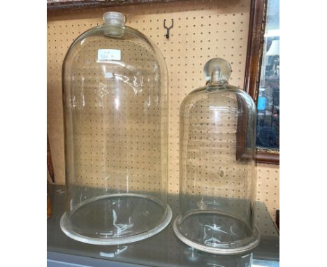 VINTAGE MONAX SCOTLAND INDUSTRIAL GLASS VACUUM JAR AND ONE OTHER DOMED BELL JAR