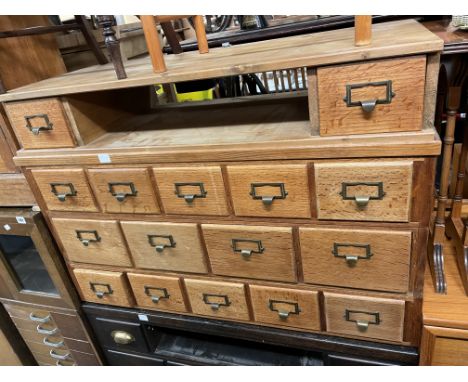 LIGHT WOOD SECTIONAL OFFICE DRAWER CHEST 