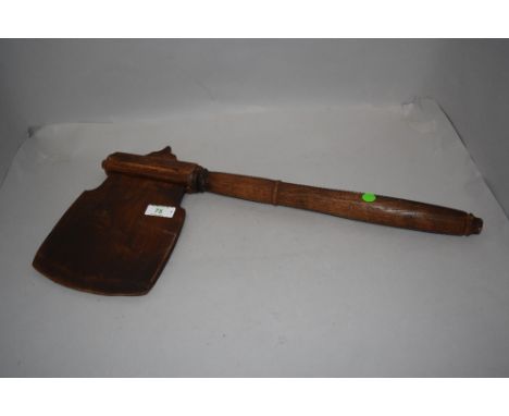 A 20th century hand made wooden replica battle axe