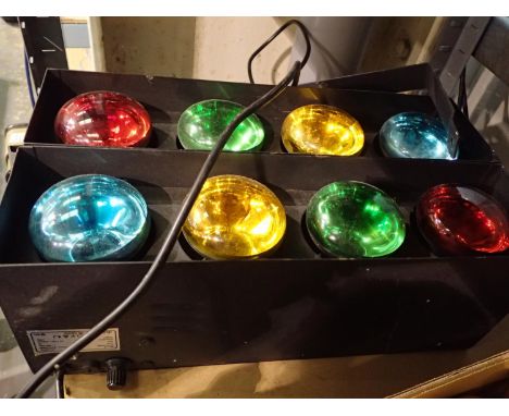 Two sets of four lamp disco lights. Not available for in-house P&amp;P, contact Paul O'Hea at Mailboxes on 01925 659133
Condi