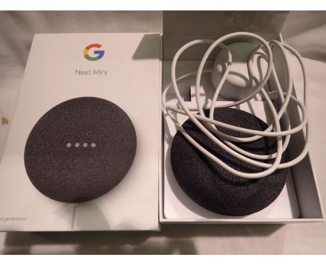 Boxed Google Nest Mini. P&amp;P Group 1 (£14+VAT for the first lot and £1+VAT for subsequent lots) 