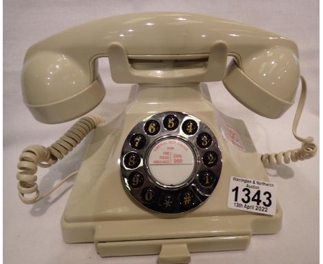 Ivory GPO Carrington, push button telephone in 1920s styling; compatible with modern telephone banking and any standard analo