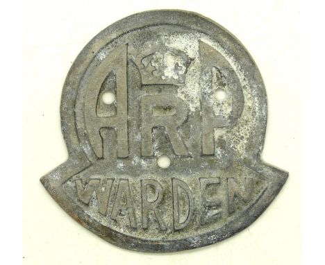 WWII British Air Raid Wardens gate/door marker. These were used to show where the warden lived in case he was called out.  P&