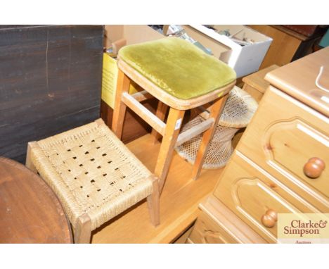 Three various vintage stools