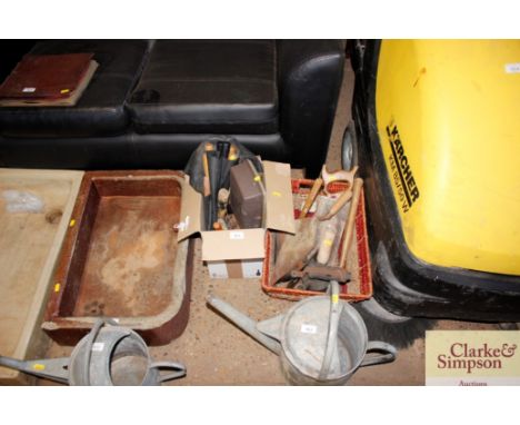 Two boxes containing various hand tools top include chisels 