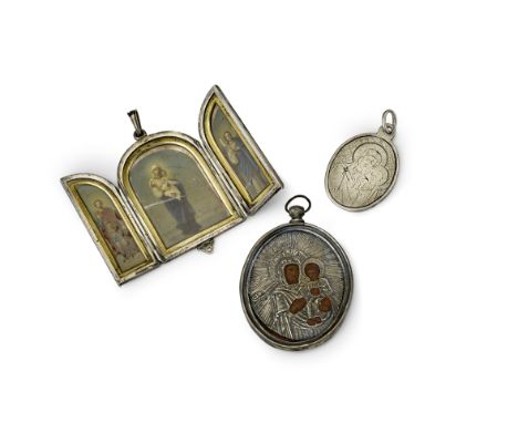 A group of three miniature icon pendants from Dubasov-Timachev-Sheremet'ev familiestriptych: St. Petersburg, 1903-1917, maker