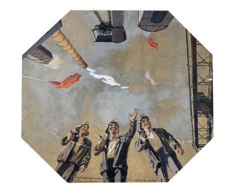 Aleksandr Aleksandrovich Deineka (Russian, 1899-1969)Sketch for mosaic plafond 'Donbass' for 'Paveletskaya' metro station (19
