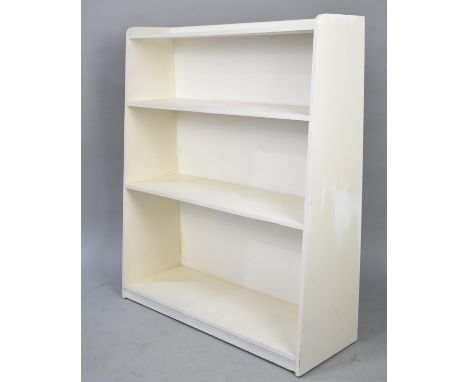 A Cream Painted Three Shelf Waterfall Bookcase, 75cms Wide