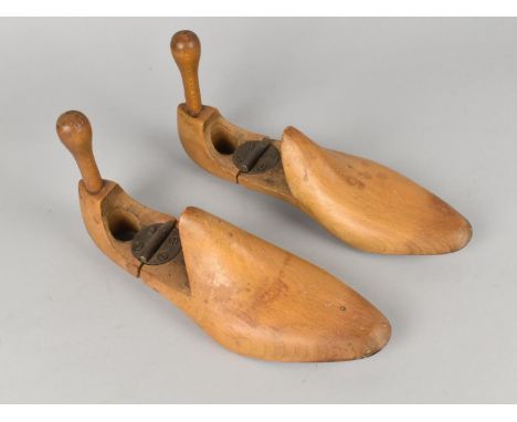 A Pair of Vintage Folding Wooden Shoe Stretchers or Trees