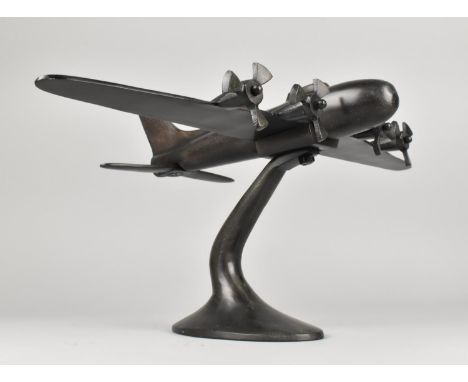 A Modern Metal Desktop Ornament of a Fortress Style Four Engine Bomber, 32cms Long, Wingspan 56cms and 26cms High