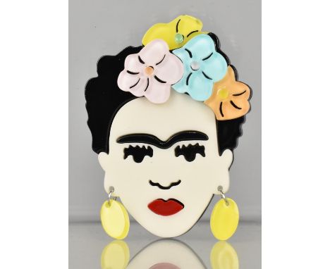 A Vintage Style Frida Kahlo Brooch, 4.5x6cm