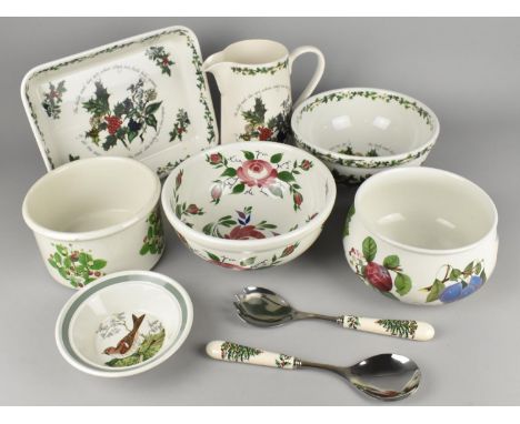 A Collection of Portmeirion to Comprise The Holly and the Ivy Dish, Jug, Bowl, Birds of Britain Bowl etc