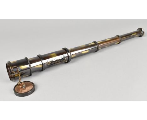 A Reproduction Brass Cased Three Draw Telescope as Was Made by Dollond of London