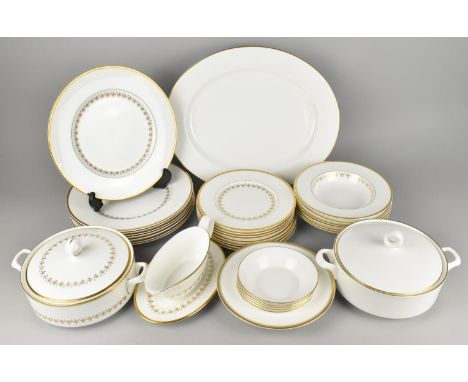 A Royal Worcester Summer Morning Dinner Service to Comprise Eight Large Plates, Eight Small Plates, Six Bowls, Sauce Boat and