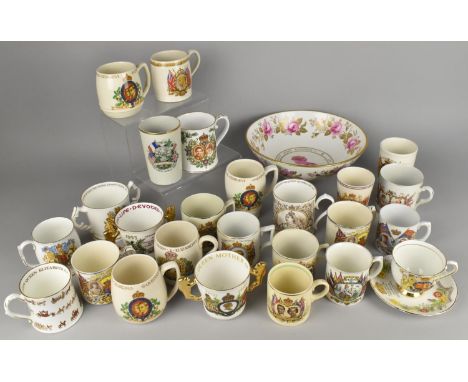 A Collection of Commemorative China to Comprise WWI Peace Mug and Tumbler, George V, George VI, Elizabeth II etc