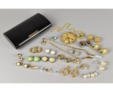 A Collection of Vintage and Later Costume Jewellery to include Clip On Earrings with Examples by Ciner, Large Monet Brooch an