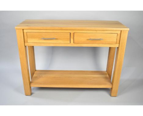 A Two Drawer Side Table with Stretcher Shelf, 100cms Wide