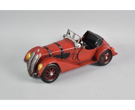 A Modern Tin Plate Model of a Vintage Sports Car, 41cms Long