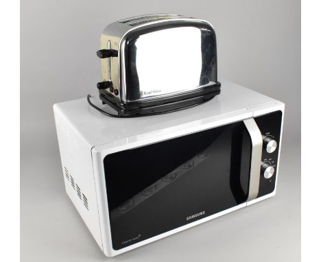 A Samsung Microwave Together with a Russell Hobbs Toaster