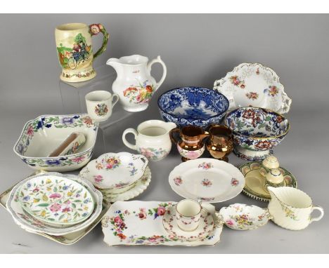 A Collection of Ceramics to Comprise WWI Peace Mug, Coalport Plate, Royal Crown Derby Dish, Poole Pottery, Musical Tankard et