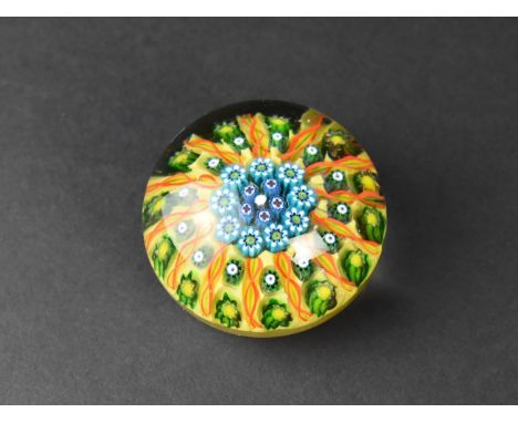 A Small Millefiori Glass Paperweight, 6cms Diameter