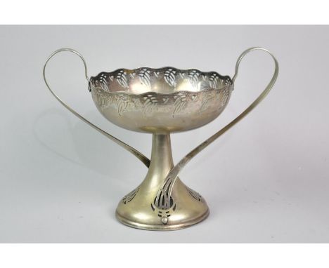 A WMF Silver Plated Two handled Centrepiece Bowl in the Secessionist Style, 32cms Wide and 24cms High