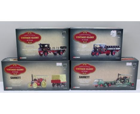 CORGI DIE-CAST VINTAGE GLORY OF LIMITED EDITION STEAM MODELS including 22402 Garrett Bedford TK Lowloader and Garrett Tractor