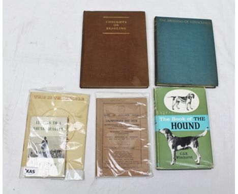 SIX VOLUMES RELATING TO HOUNDS AND HUNTING;- "THE BREEDING OF FOXHOUNDS" by Earl Bathurst, C.M.G., published London 1926 "THE