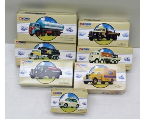 CORGI CLASSIC DIE-CAST VEHICLES including; 97942 ERF flatbed with chains/barrels "Flowers", 98453 Matbe Service Van Breyer 98