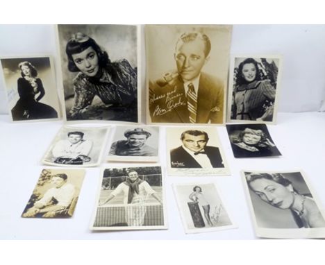 A COLLECTION OF EARLY TO MID 20TH CENTURY FILM STAR BLACK AND WHITE PORTRAIT PHOTOGRAPHS, some autographed, including Jane Wy