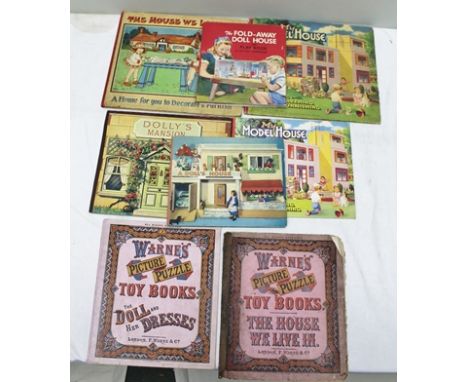 COLLECTION OF DOLL MODELLING BOOKS, The Fold-away Dolls House Playbook of cut out furniture one volume, A Dolls House one vol