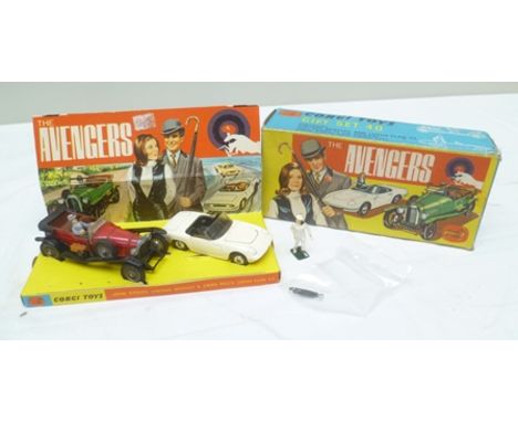 CORGI TOYS DIE-CAST "AVENGERS" GIFT SET NO.40 containing vintage Bentley and Lotus Elan S2 and figures of the Avengers John S