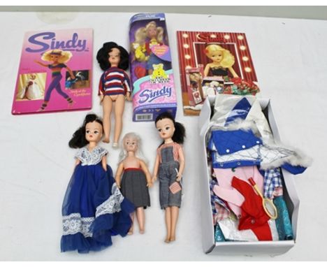 COLLECTION OF SINDY DOLLS, CLOTHING AND ANNUALS including BBC Children in Need Sindy in original sealed vendors box, four oth