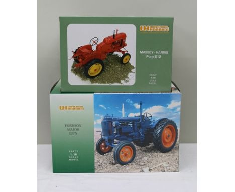 UNIVERSAL HOBBIES - Massey-Harris Pony 812, 1:18 scale model boxed and Fordson-Major E27N 1:18 scale model, boxed (2) 