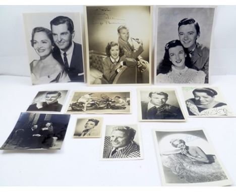 A COLLECTION OF EARLY TO MID 20TH CENTURY FILM STARS PUBLICITY BLACK AND WHITE PORTRAIT PHOTOGRAPHS, some autographed includi