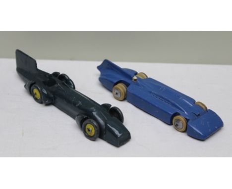 A DIE-CAST MODEL OF CAPTAIN MALCOLM CAMPBELL'S BLUE BIRD II World Speed Record Holder, painted blue/green, together with a BR