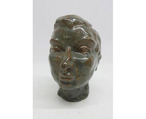 Lucy M Hainsworth (British Contemporary); Female head and neck bust, glazed ceramic, W9cm D15cm H15cmShipping £33.00 plus vat