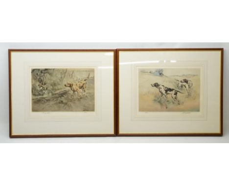Henry Wilkinson (British 1921-2011); Two Pointers in the field 184/200, and a Labrador with Rabbit, 40/250, two ltd.ed colour