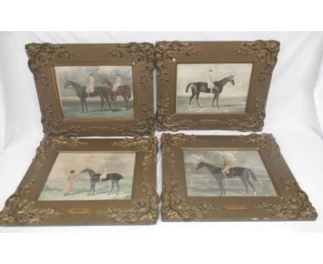 7 c19th framed Horse racing prints titled 'Satirist 1841', 'Touchstone 1834', 'The Baron 1845', 'Jerry 1824', 'Chorister 1831